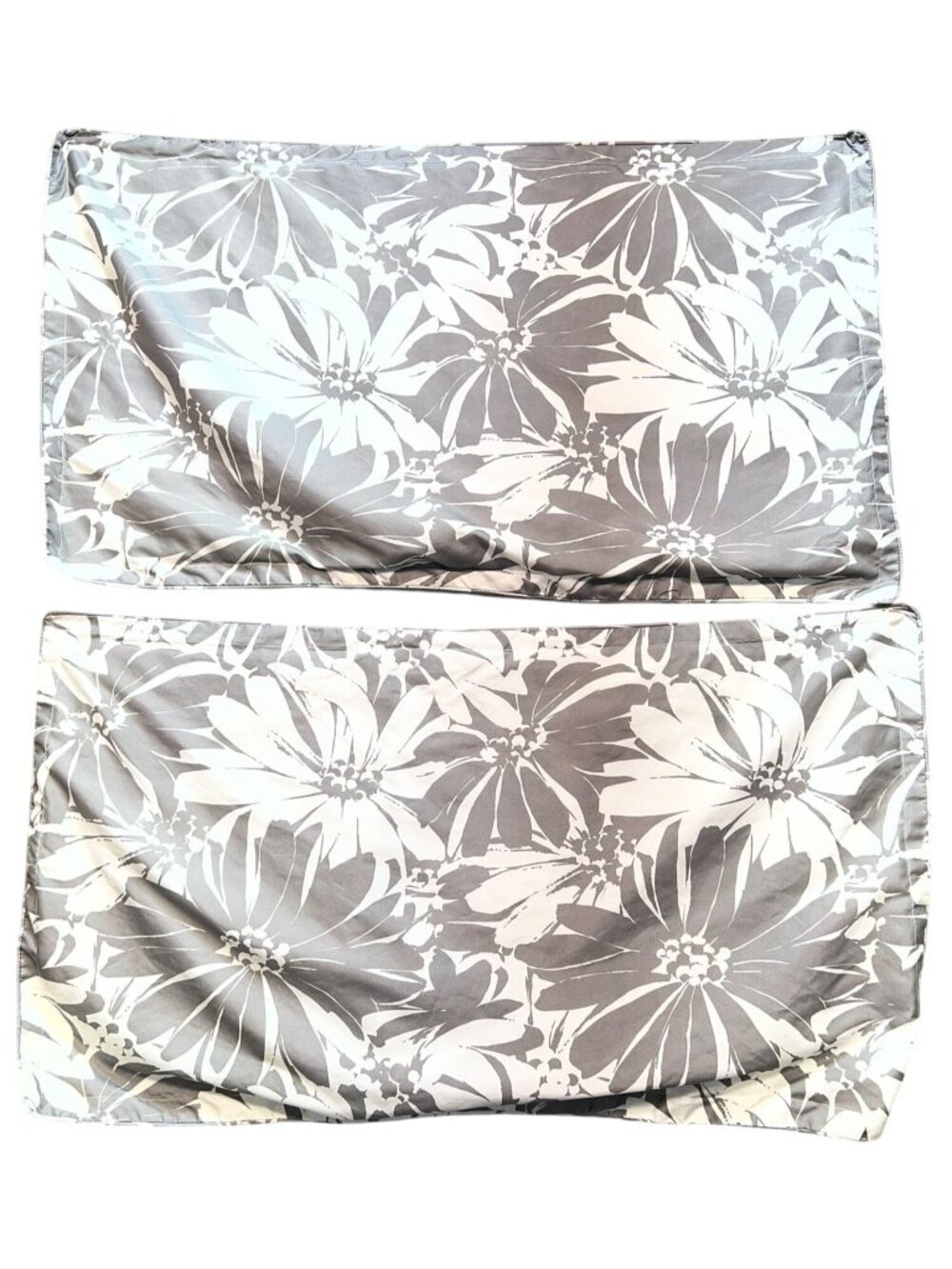Lot Of 2 Pier 1 Imports Gray Floral Pillow Shams Standard Lightweight Bedding